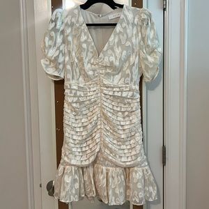 ASTR the Label white mini dress with sparkly floral detailing